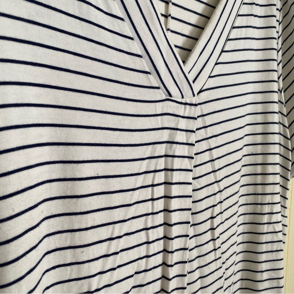 Old Navy VNeck Luxe Blue Striped Short Sleeve Top Plus Size - Picture 8 of 9